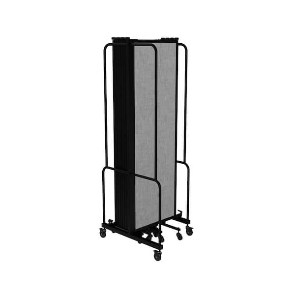 HAMPDEN FURNISHINGS Otis Collection Portable Room Divider, 9 Grey Panels, Black Frame