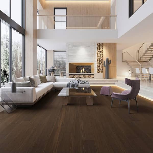 Strand Woven Soothing Cocoa 1/2 in. T x 5 in. W x 72-7/8 in. L, T AND G, Prefinished, Bamboo Flooring 20.7 sq. ft. /Case