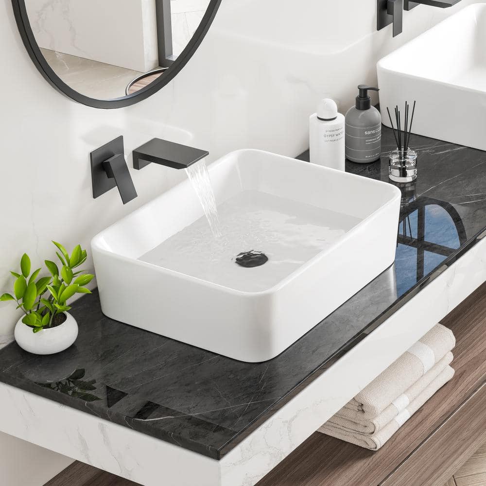 Eridanus Denbigh 19" L x 14'' W White Vitreous China Rectangular Vessel Bathroom Sink