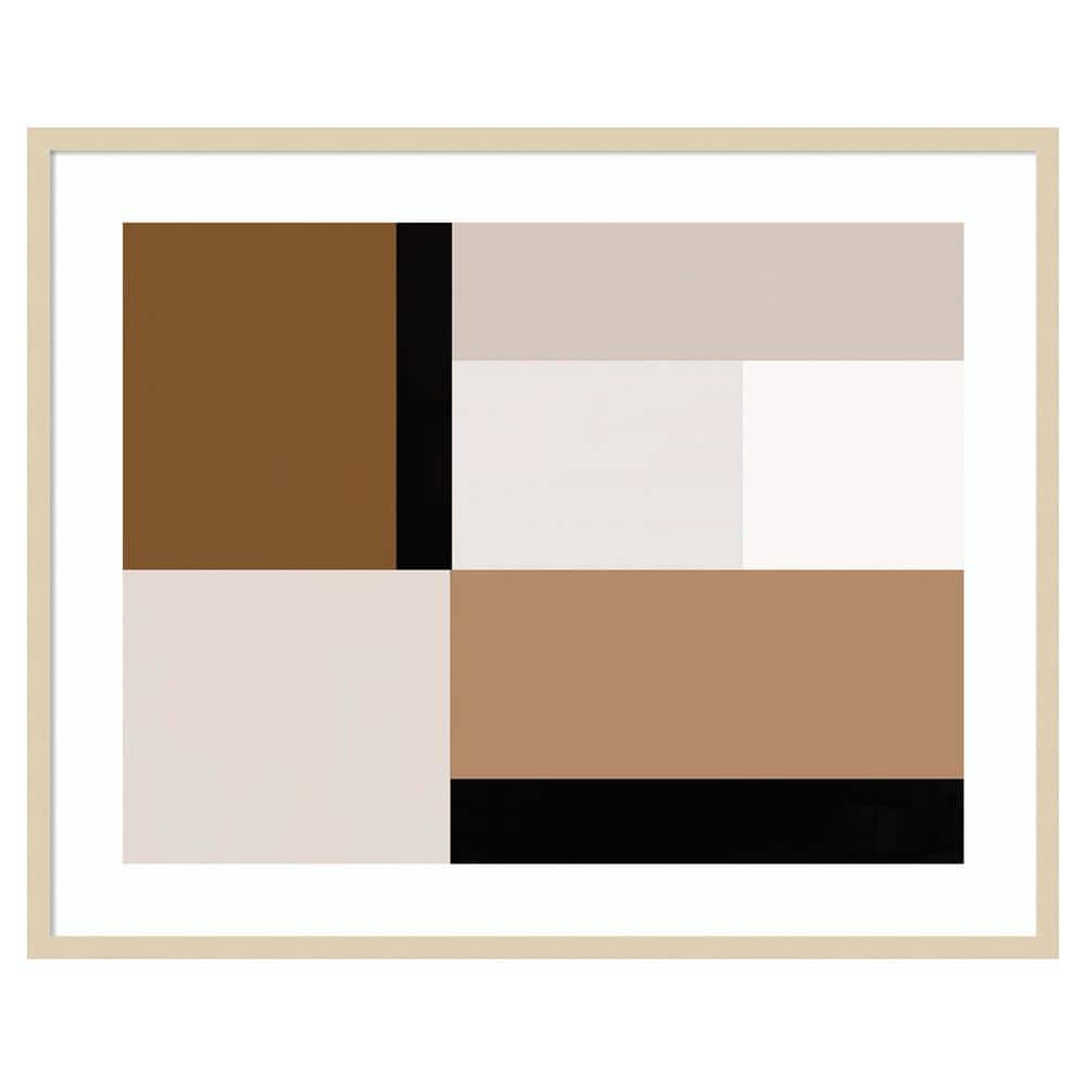 Neutral Centerpoint I Brown and Beige Framed Abstract Print