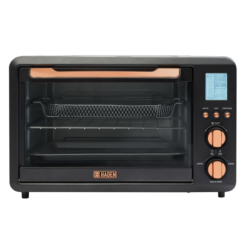 Haden 25 Liter Toaster Oven with Air Fry Bake Broil Toast Functions Black Copper