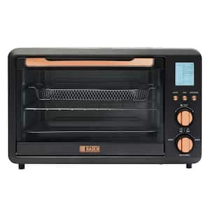 Toaster Oven 1500W 6 Slice Black/Copper Toaster Oven with Air Fryer, Grill and Broil Settings