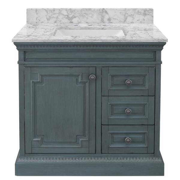 Home Decorators Collection Cailla 37 In, Marble Top Dresser Distressed