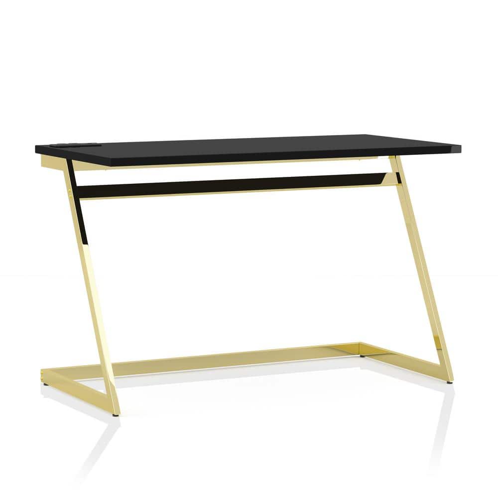 Bergerre 47.25 in. Rectangle High Gloss Black and Brass Plating Writing Desk price history on PriceWatchPro