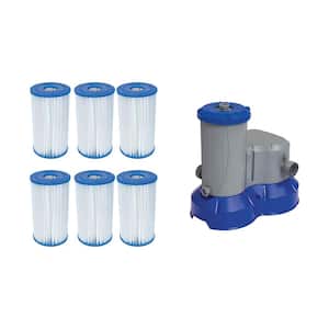 Type IV/B Pool Replacement Filter Cartridge (6-Pack) with Above Ground Filter Pump
