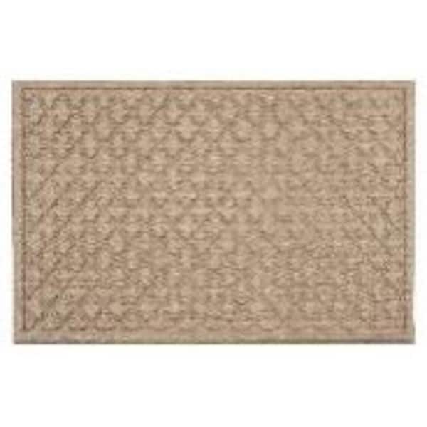 Unbranded Quadra Foil Taupe 2 ft x 3 ft synthetic fiber Door Mat area rug