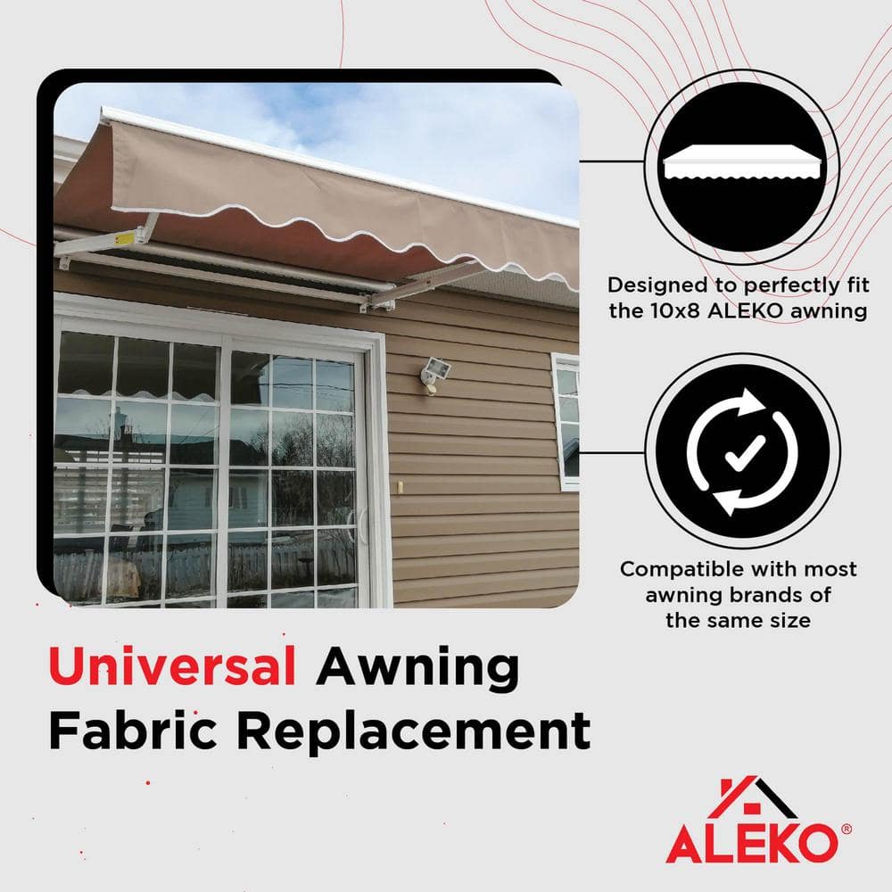 Sand Beige Polyester Patio Awning Fabric Replacement