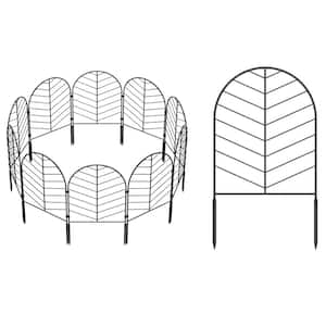 Decorative Garden Fence 22 in. Rustproof Metal Wire No Dig Fence for Dogs, 30 Panels, Black
