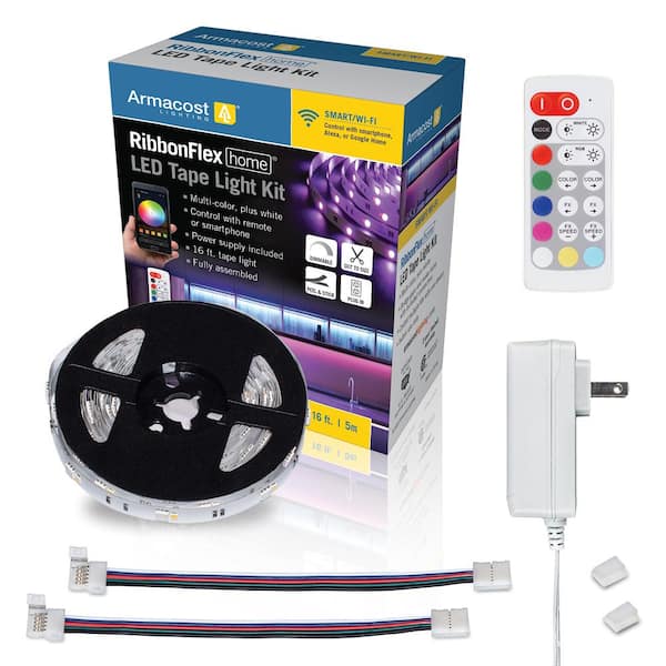 Armacost Lighting RibbonFlex Home 16 ft. RGB Plus W Smart LED Tape Light Kit