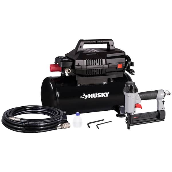 4 Gal. 175 PSI Electric Oil-Free High Performance Air Compressor with 25 ft. Air Hose and 2-in-1 Brad Nailer/Stapler