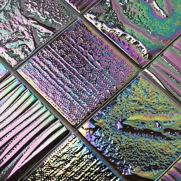 3 Dichroic Glass Pieces – Tiny Tile Mosaics