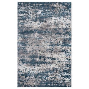 Jefferson Collection Abstract Blue 3 ft. x 4 ft. Area Rug