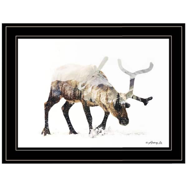 HomeRoots Charlie Arctic Reindeer 1-Piece Framed Wall Art 15 in. x 19 in.