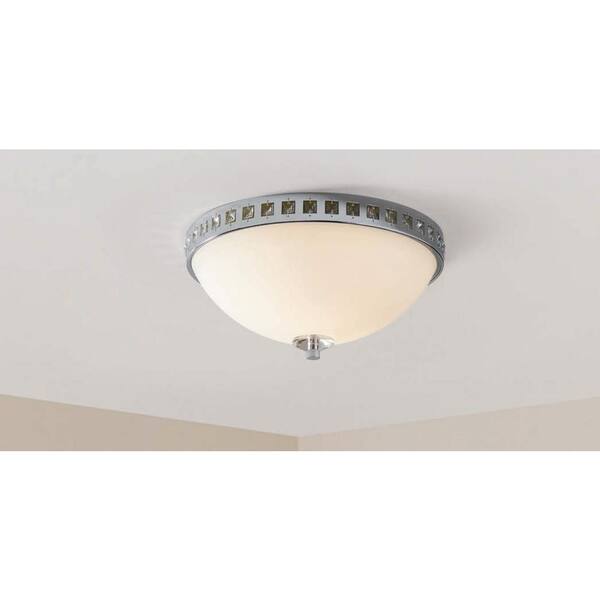 Hampton Bay 13.6 in. 2-Light Polished Chrome Flush Mount with