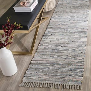 Rag Rug Grey 2 ft. x 8 ft. Striped Runner Rug