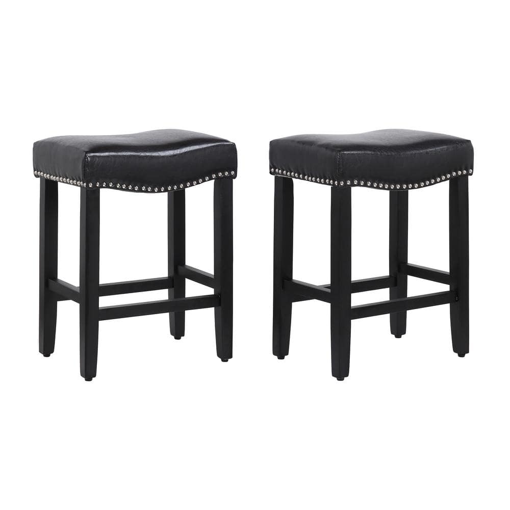 WESTIN OUTDOOR Jameson 24 In Black Backless Wood Counter Stool With   Black Westin Outdoor Bar Stools Id401 24 Bk Le 2 64 1000 