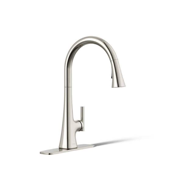 Conti Single Handle Pull Down Sprayer Kitchen Faucet in Vibrant Polished Nickel