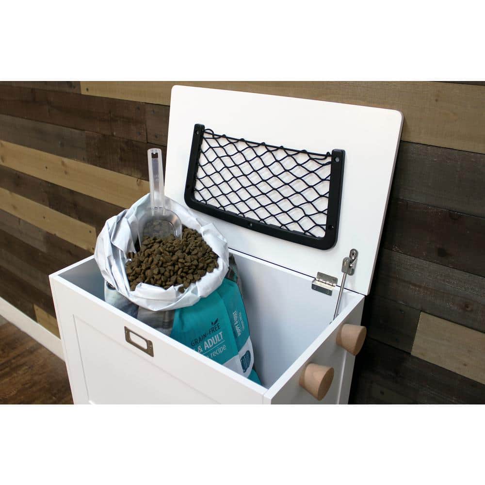 White Pine and MDF Elevated Pet Feeding Station