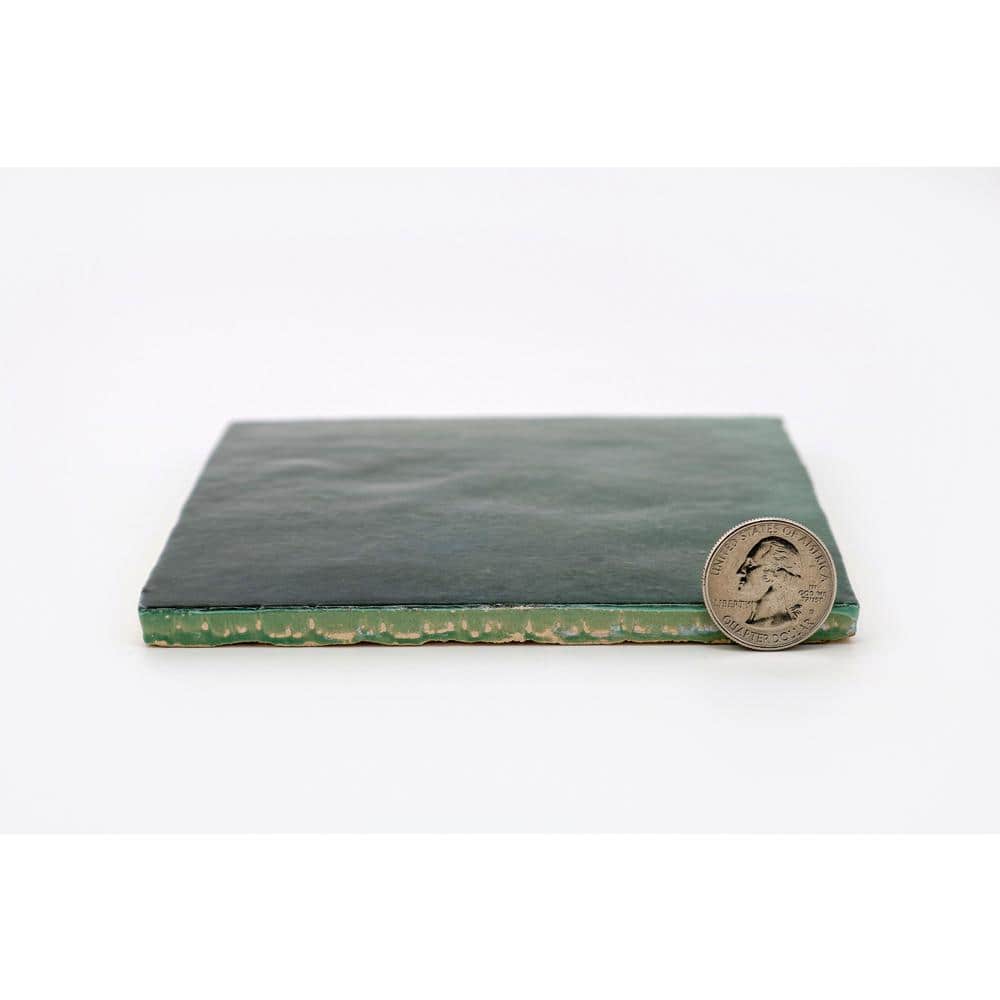 Cloe Green Gloss Ceramic Wall Tile 5" x 5" (57-Pack)