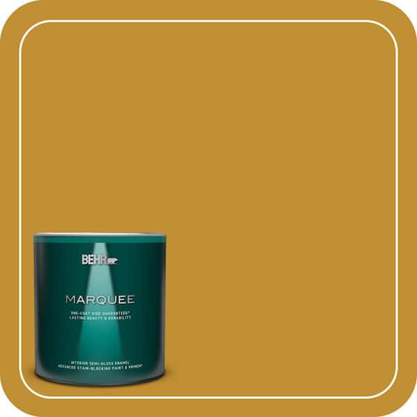 BEHR MARQUEE 1 qt. #M290-7 Turmeric Semi-Gloss Enamel Interior Paint & Primer