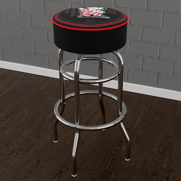 Unbranded Bob's Big Boy Watermark 31 in. Black Backless Metal Bar Stool with Vinyl Seat