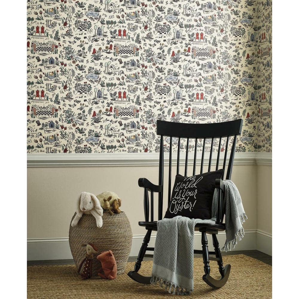 Wonderland Whimsical Illustrations Peel and Stick Wallpaper