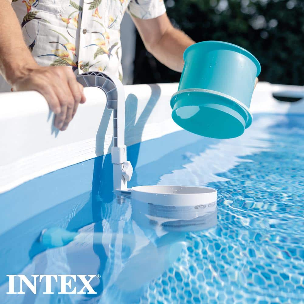 Deluxe Blue and White Pool Cleaning Kit with Telescopic Aluminum Pole