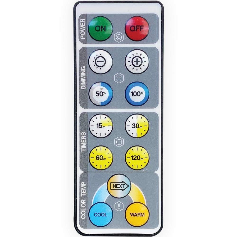 White Plastic LED Puck Light with Remote Control, 3-Pack