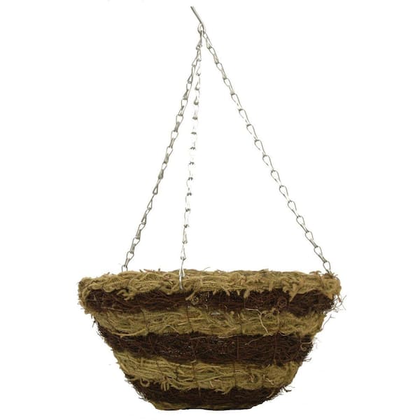 Pride Garden Products 12 in. Brushwood and Fern Round Hanging Planter with Chain-DISCONTINUED