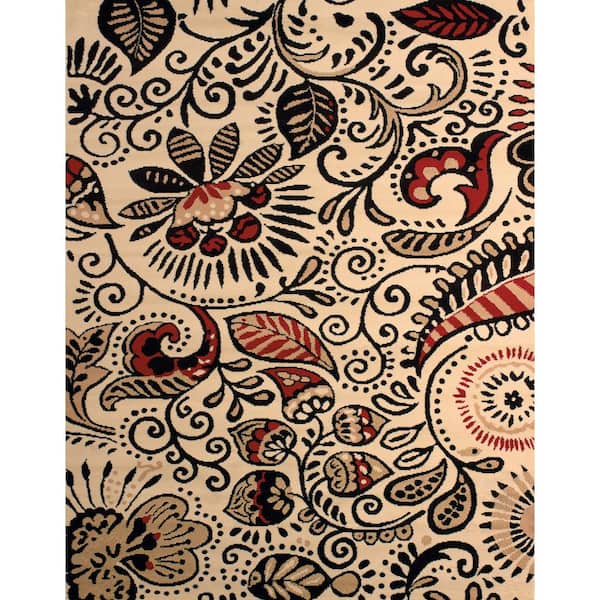 United Weavers Dallas Bandanna Ivory 8 ft. x 11 ft. Indoor Area Rug