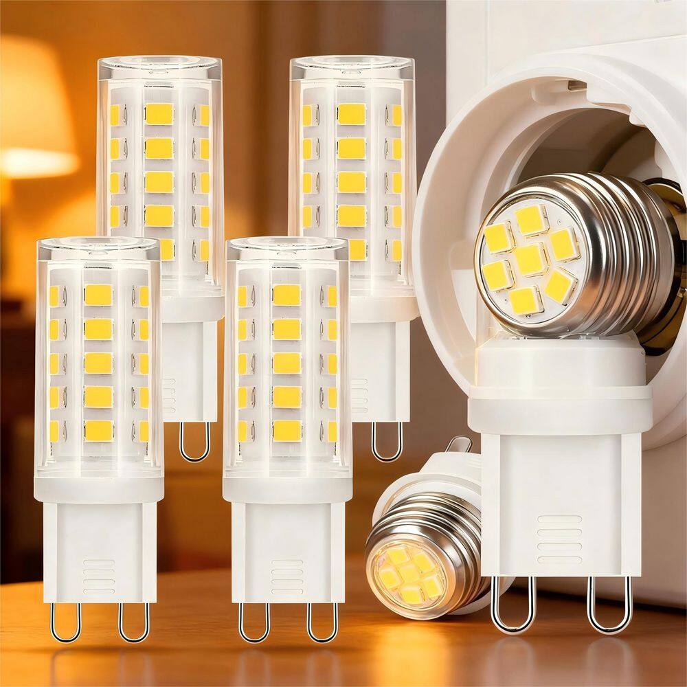 40-Watt Equivalent G9 Non-Dimmable Corn Cob LED Light Bulbs, 6000K Daylight White, Plastic Housing (5-Pack) price history on PriceWatchPro