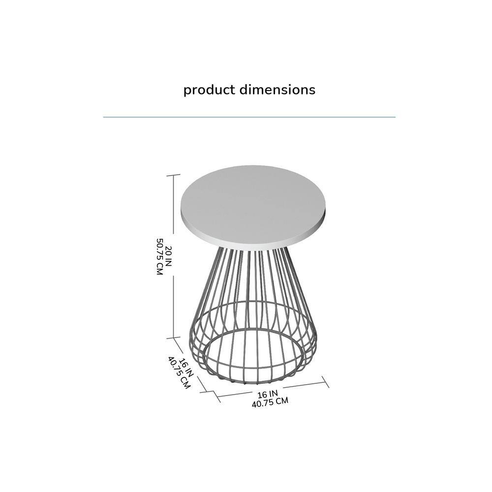 Opulent Round 20" Gold and Natural Wood Side Table