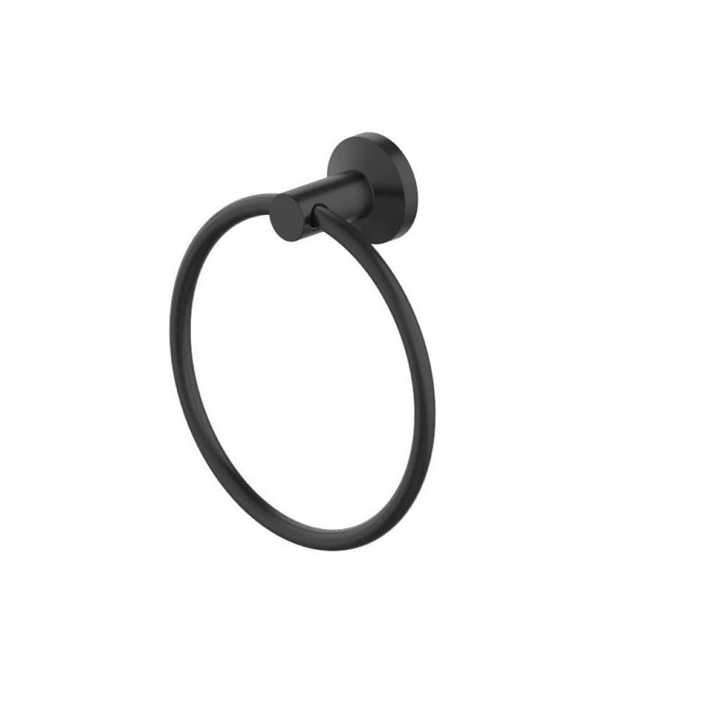 Glacier Bay Dorind Towel Ring in Matte Black 20202-0510H - The Home Depot