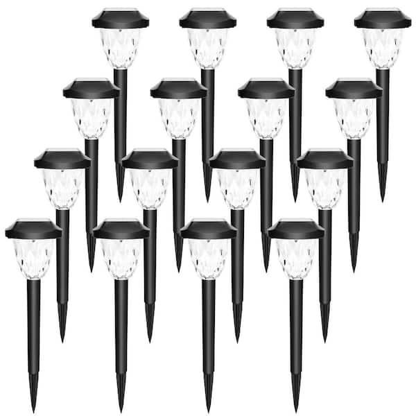 GIGALUMI Cold White Outdoor Solar Integrated LED Waterproof Landscape Path Light (16-Pack)