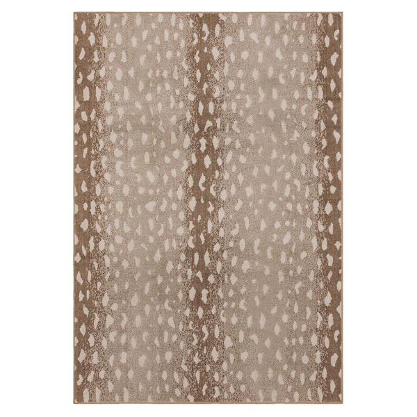 Mohawk Home Cascade Antelope Taupe 2 ft. 1 in. x 3 ft. 8 in. Modern Contemporary Animal Print Antelope Area Rug