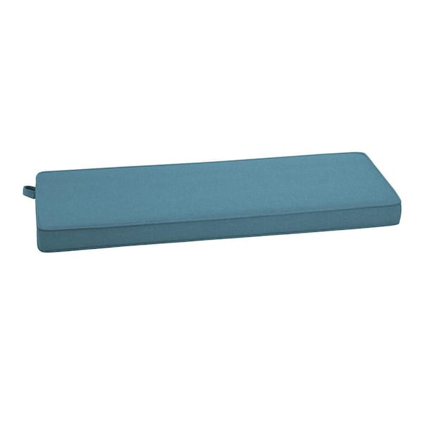 Foam Outdoor Rectangular Bench Cushion 48 x 18 ProFoam Rain-Proof Fade Resistant Denim Blue Woven Solid