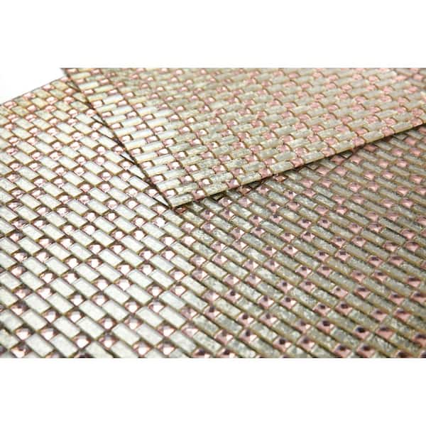 Artistic Jewels Rose and Yellow Gold 12 in. x 12 in. Square Diamond Glass Mosaic Wall Tile (11 sq. ft./Case)