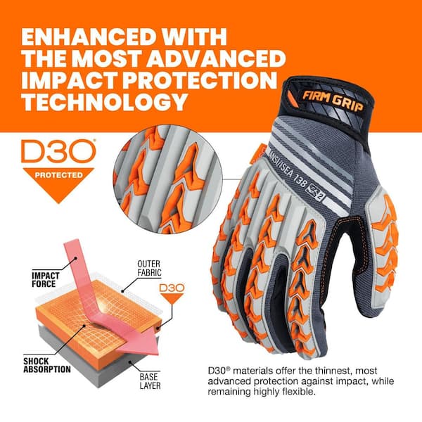 FIRM GRIP X-Large Max Impact Work Gloves 63853-06 - The Home Depot