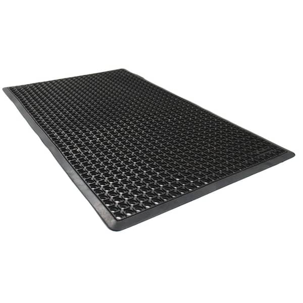 B-Series Black 36 in. X 60 in. Rubber Drain-Thru Anti-Fatigue Kitchen Mat