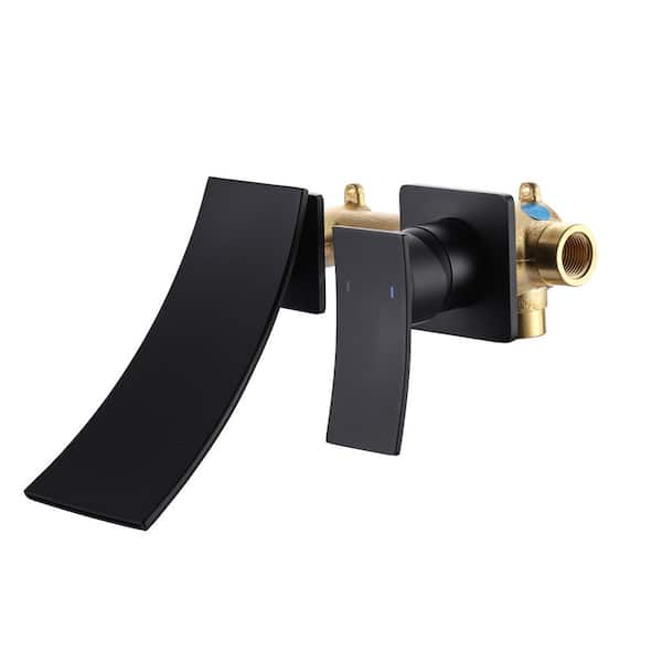 AVITAS Brass Single Handle Wall Mounted Bathroom Sink Faucet, Waterfall ...