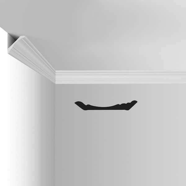0.9 in x 3.7 in. x 96 in. Finished Polystyrene Ceiling Crown Moulding Trim, Installed with Glue, White (4-Pack)