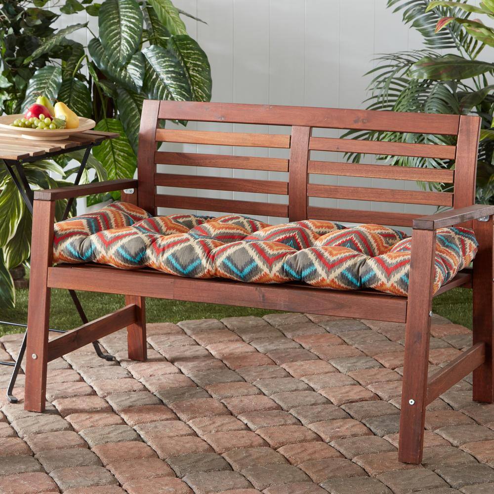 Surreal Chevron 51'' UV-Resistant Outdoor Tufted Bench Cushion