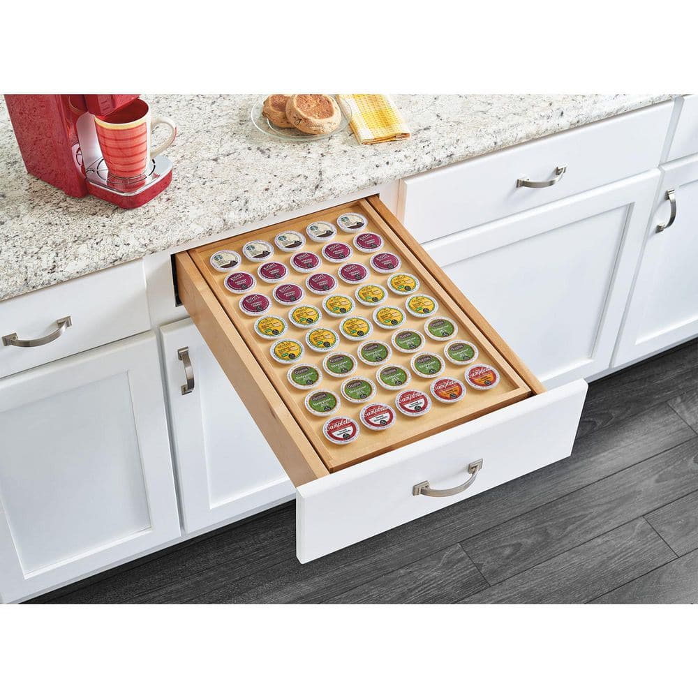 Natural Maple Wood Adjustable Two-Tier Drawer Organizer