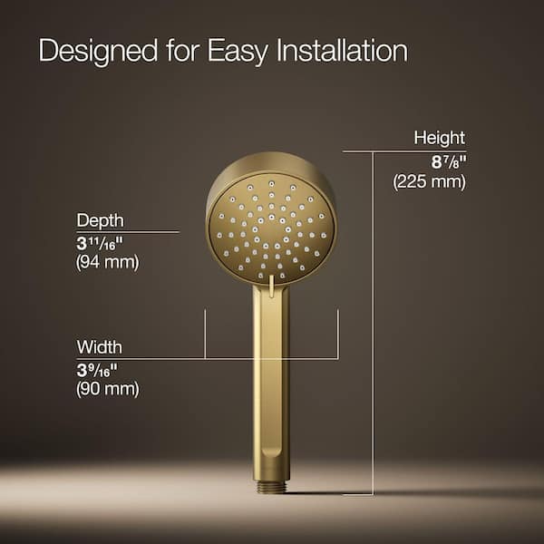 KOHLER Elate 3-Spray Wall Mount Handheld Shower Head, 2.5 GPM in