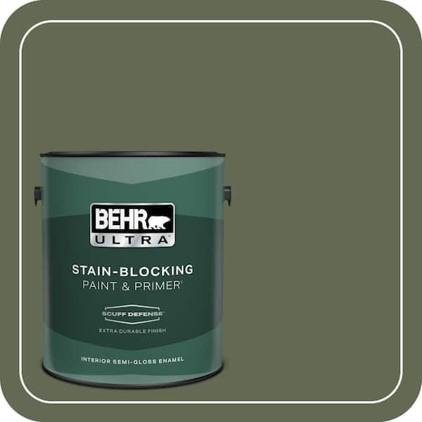 BEHR ULTRA 1 gal. #ICC-87 Rosemary Sprig Extra Durable Semi-Gloss Enamel Interior Paint & Primer