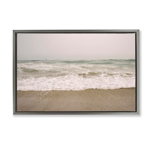 Stupell Industries Peaceful Point Reyes by Crystal Lynn Collins Gray Floater Frame Coastal Graphic Art Print 17 in. x 25 in.