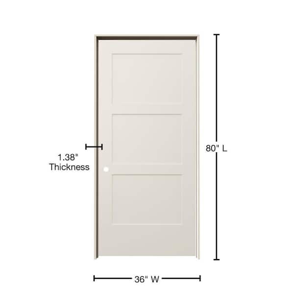 JELD-WEN 36 in. x 80 in. Birkdale Primed Right-Hand Smooth Solid Core Molded Composite Single Prehung Interior Door - image 3
