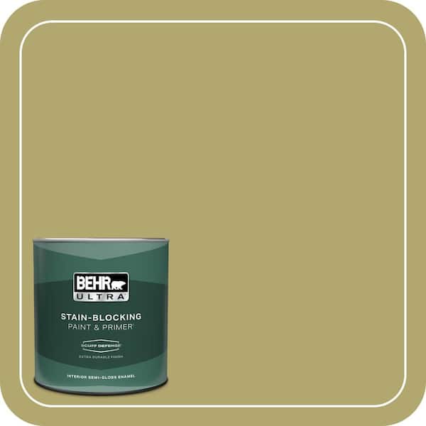 BEHR ULTRA 1 qt. #PPU9-05 Natchez Moss Extra Durable Semi-Gloss Enamel Interior Paint & Primer
