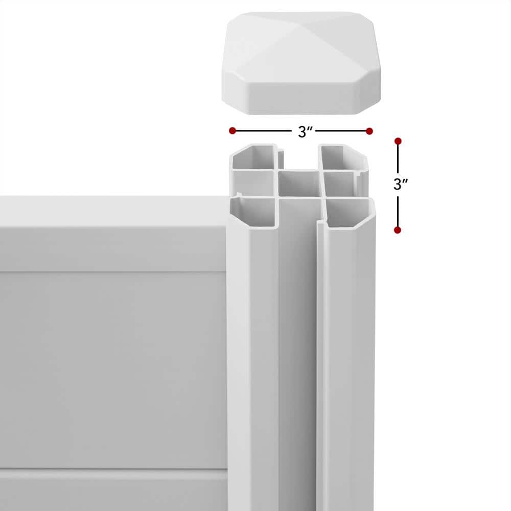 Casafield 42" x 42" White Vinyl Privacy Fence Panel Set