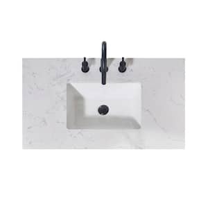 Merano 36 in. W x 22 in. D Engineered Stone Composite Vanity Top in Aosta White Apron